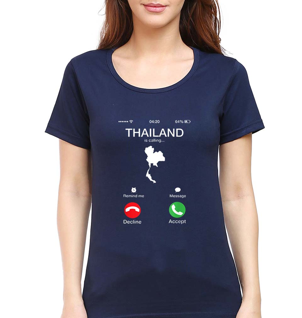 Thailand Calling T-Shirt for Women-Navy Blue-Ektarfa.online
