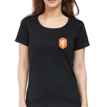 Load image into Gallery viewer, Netherlands Football T-Shirt for Women-Black-Ektarfa.online
