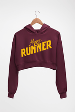 Load image into Gallery viewer, Runner Running Crop HOODIE FOR WOMEN-Maroon-Ektarfa.online
