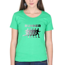 Load image into Gallery viewer, Runner Running T-Shirt for Women-Flag Green-Ektarfa.online
