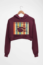 Load image into Gallery viewer, Drummer Papa Crop HOODIE FOR WOMEN-Maroon-Ektarfa.online
