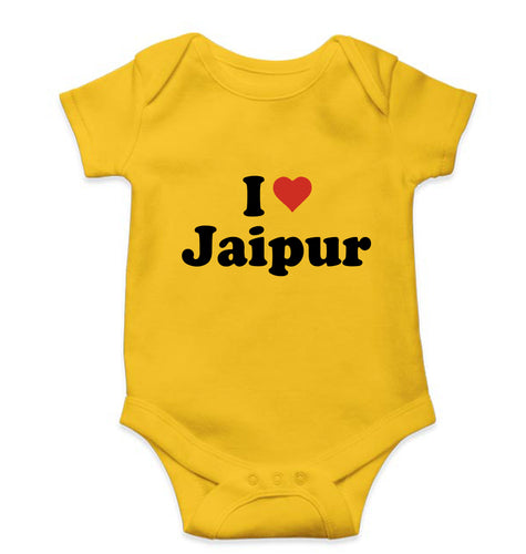 I Love Jaipur Kids Romper For Baby Boy/Girl-0-5 Months(18 Inches)-Yellow-Ektarfa.online