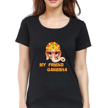Load image into Gallery viewer, Ganpati JI(Ganesh) T-Shirt for Women-Black-Ektarfa.online

