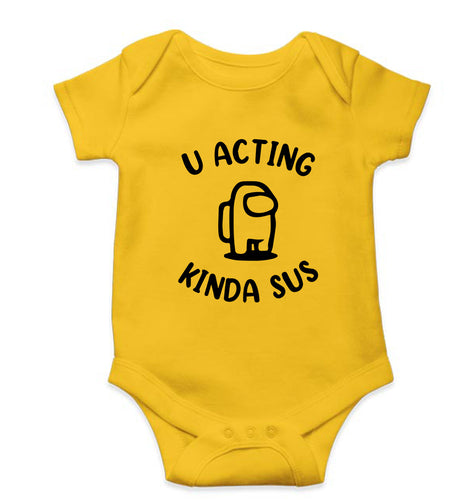 Among Us Kids Romper For Baby Boy/Girl-0-5 Months(18 Inches)-Yellow-Ektarfa.online