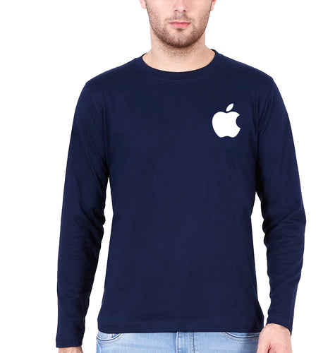 Apple Full Sleeves T-Shirt for Men-Navy Blue-Ektarfa.online