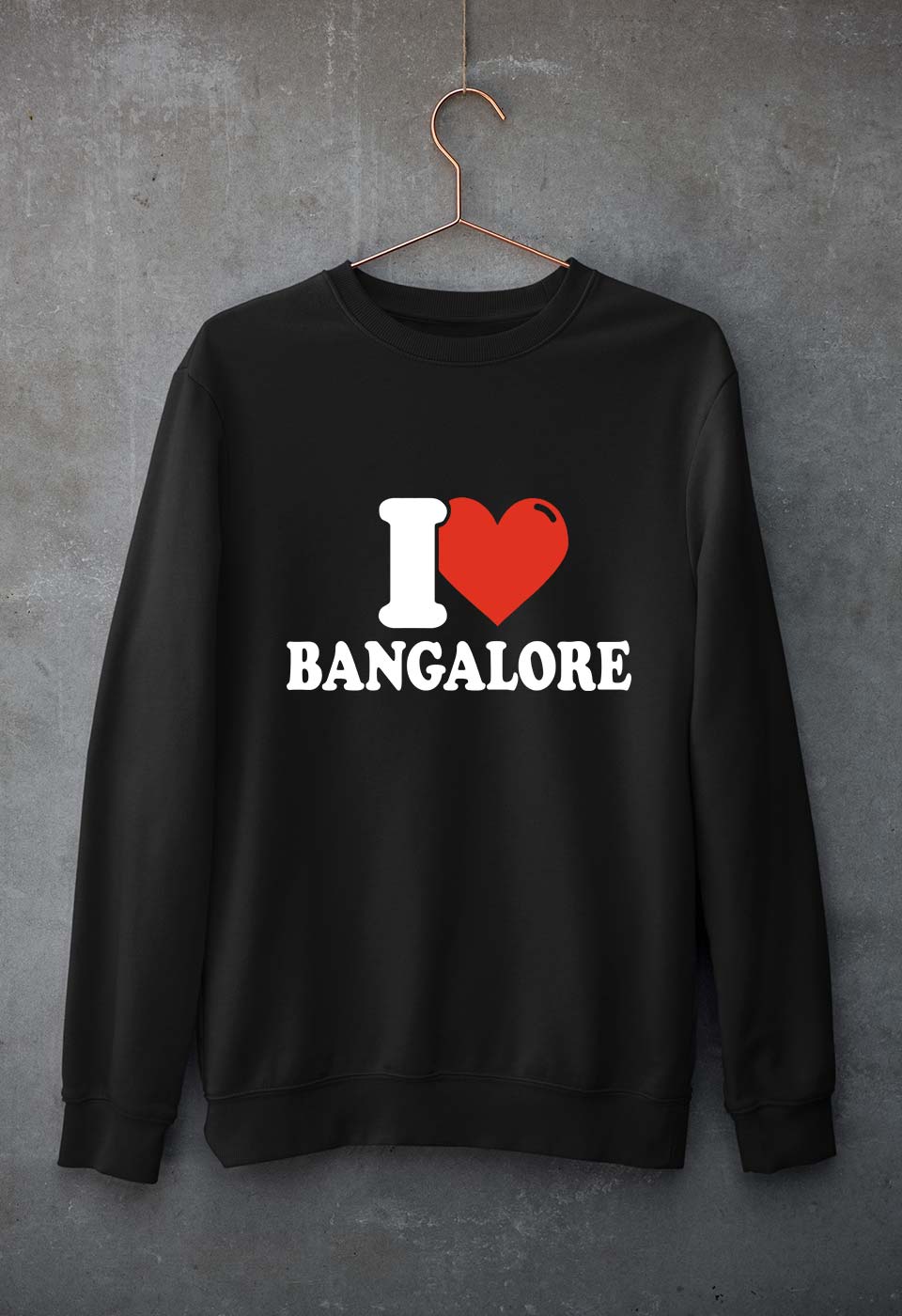 I Love BANGALORE Unisex Sweatshirt for Men/Women-Black-Ektarfa.online