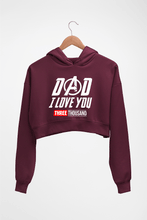 Load image into Gallery viewer, Dad I Love You 3000 Crop HOODIE FOR WOMEN-Maroon-Ektarfa.online
