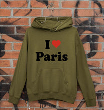 Load image into Gallery viewer, I Love Paris Unisex Hoodie for Men/Women-Olive Green-Ektarfa.online
