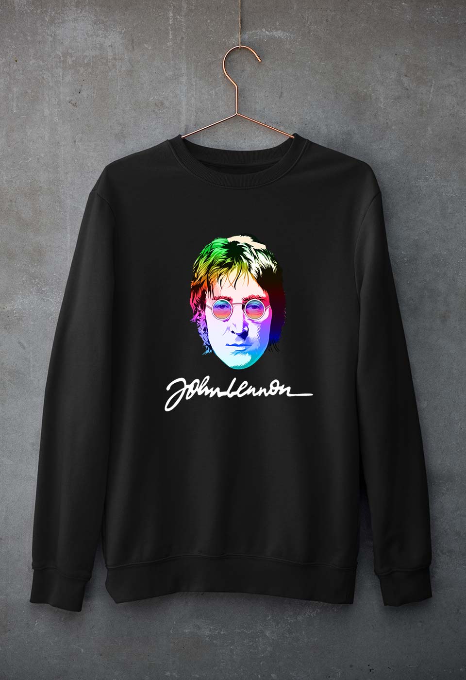 John Lennon Unisex Sweatshirt for Men/Women-Black-Ektarfa.online