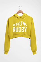 Load image into Gallery viewer, Rugby Evolution Crop HOODIE FOR WOMEN-Mustard Yellow-Ektarfa.online
