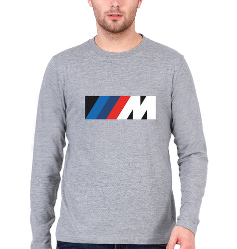 BMW Full Sleeves T-Shirt for Men-Grey Melange-Ektarfa.online