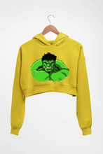 Load image into Gallery viewer, Hulk Superhero Crop HOODIE FOR WOMEN-Mustard yellow-Ektarfa.online
