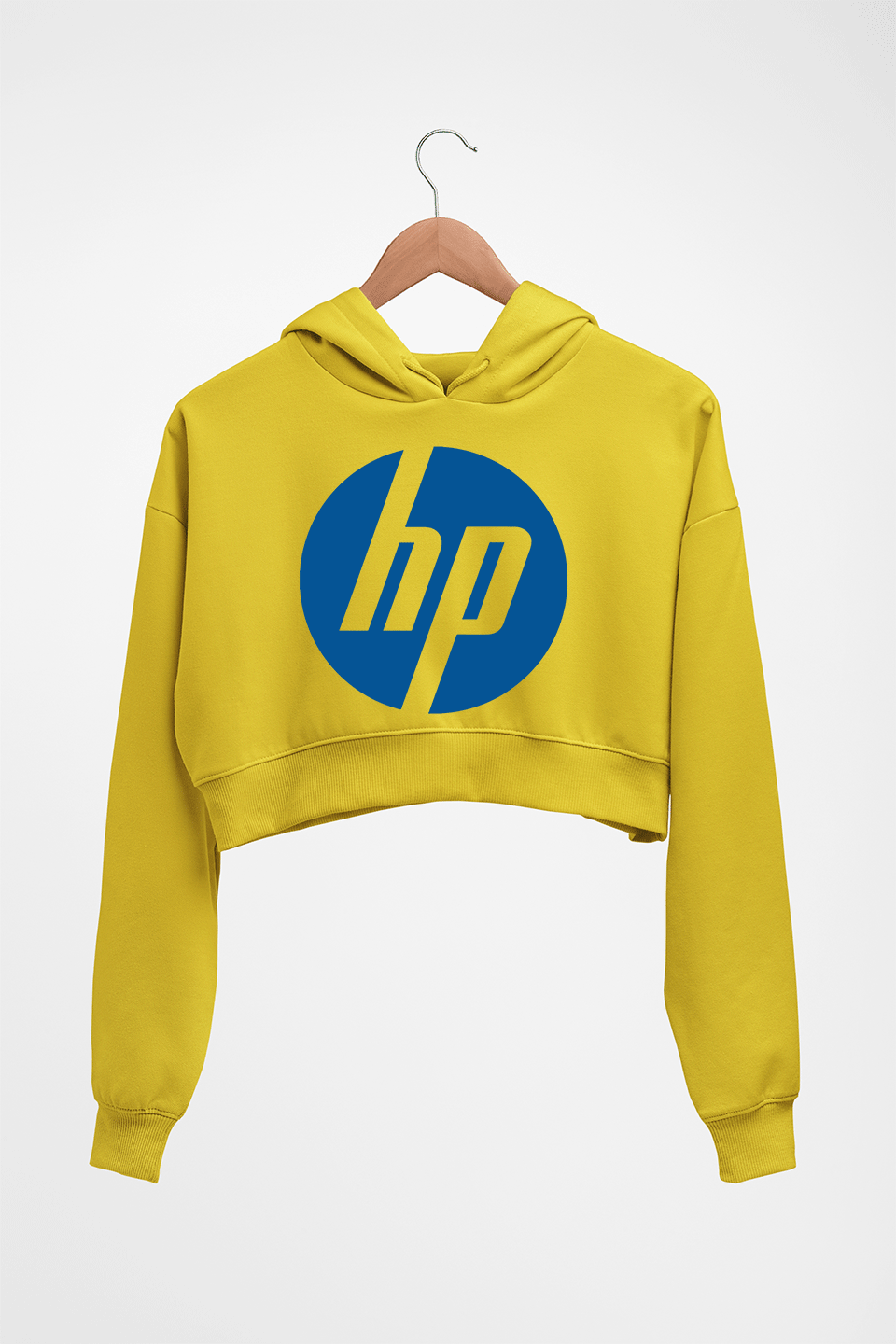 Hewlett-Packard(HP) Crop HOODIE FOR WOMEN-Mustard Yellow-Ektarfa.online