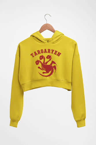 House Targaryen (GOT) Crop HOODIE FOR WOMEN-Mustard Yellow-Ektarfa.online