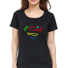 Load image into Gallery viewer, Superman Superhero T-Shirt for Women-Black-Ektarfa.online
