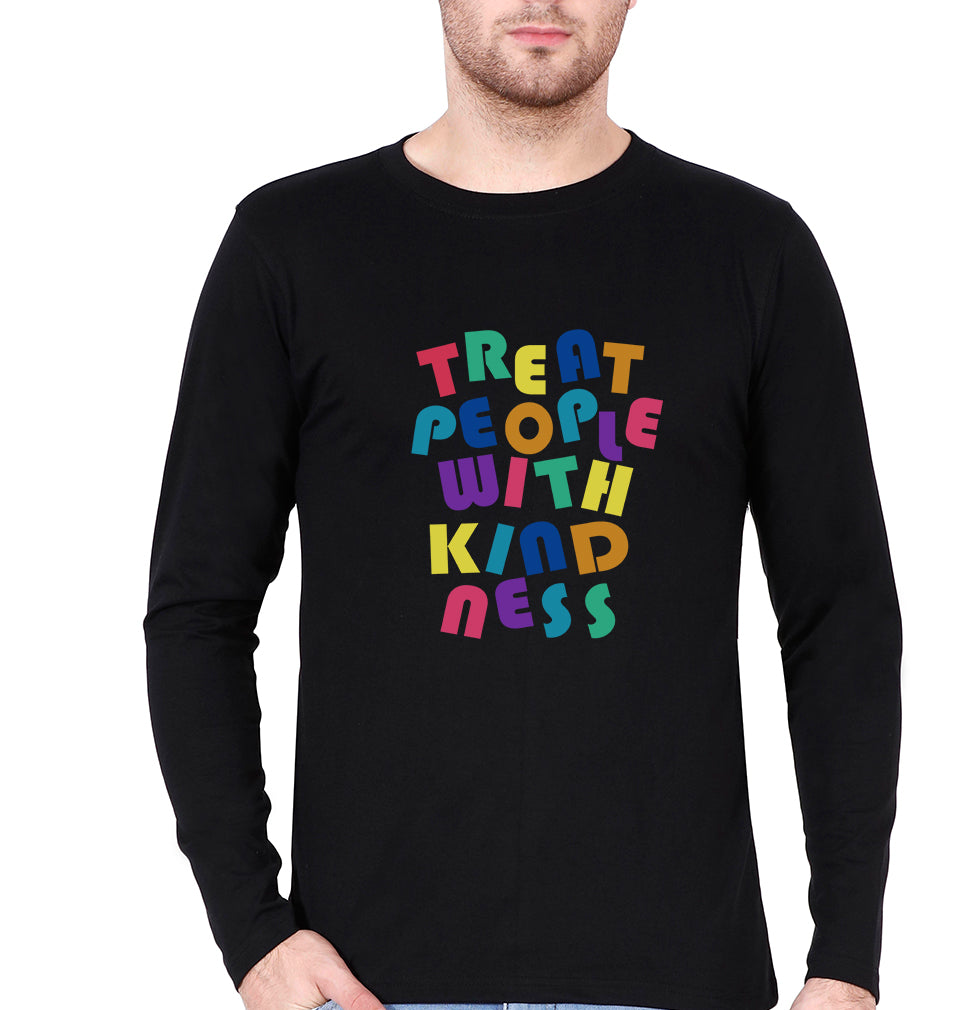 treat people.with kindness harry styles Full Sleeves T-Shirt for Men-Black-Ektarfa.online