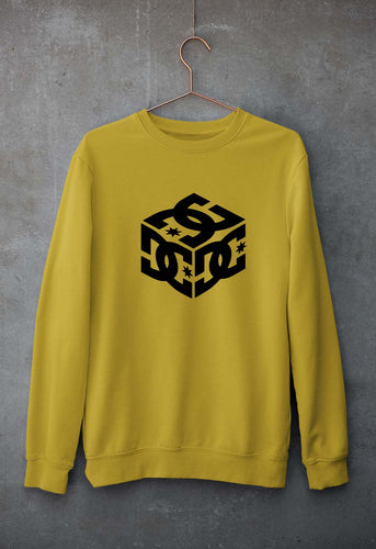 DC Unisex Sweatshirt for Men/Women-S(40 Inches)-Mustard Yellow-Ektarfa.online