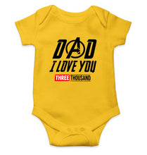 Load image into Gallery viewer, Dad I Love You 3000 Kids Romper For Baby Boy/Girl-0-5 Months(18 Inches)-Yellow-Ektarfa.online
