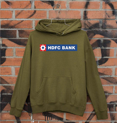 HDFC Bank Unisex Hoodie for Men/Women-S(40 Inches)-Olive Green-Ektarfa.online