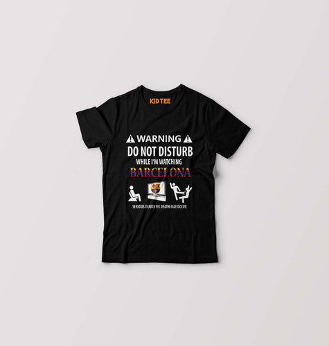 Warning FCB Kids T-Shirt for Boy/Girl-Black-Ektarfa.online