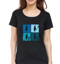 Load image into Gallery viewer, Penguins T-Shirt for Women-Black-Ektarfa.online
