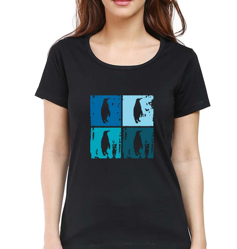 Penguins T-Shirt for Women-Black-Ektarfa.online