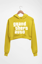 Load image into Gallery viewer, Grand Theft Auto (GTA) Crop HOODIE FOR WOMEN-Mustard Yellow-Ektarfa.online
