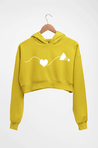 Badminton Crop HOODIE FOR WOMEN-Mustard Yellow-Ektarfa.online