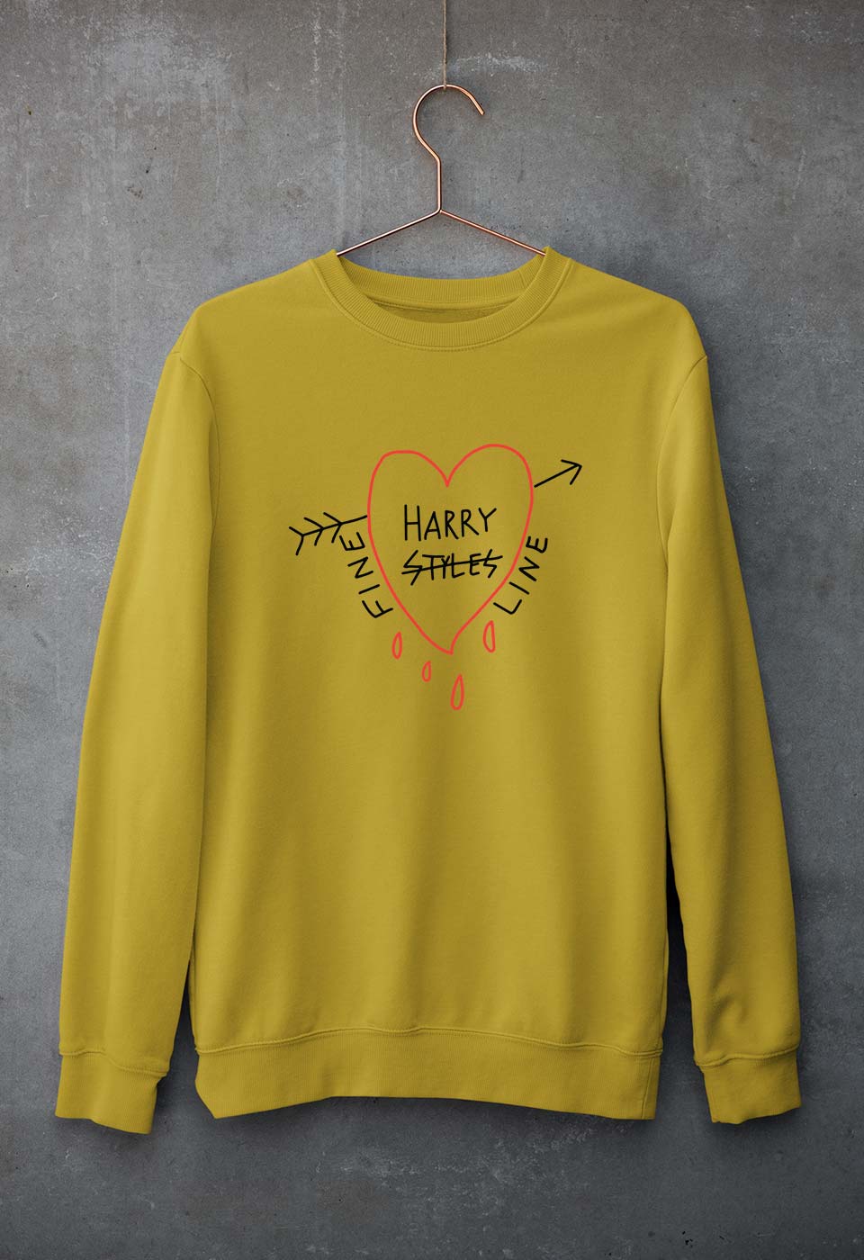 Harry Styles Unisex Sweatshirt for Men/Women-S(40 Inches)-Mustard Yellow-Ektarfa.online