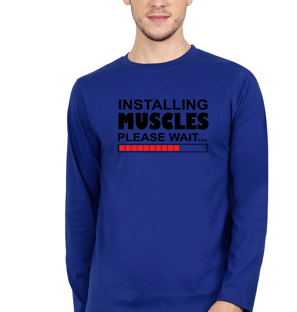 Gym Full Sleeves T-Shirt for Men-Royal Blue-Ektarfa.online