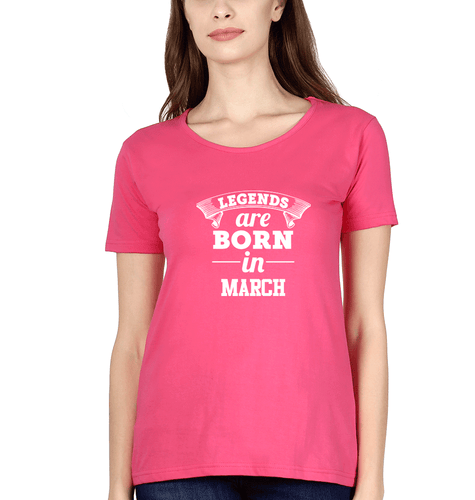 Legends are Born in March T-Shirt for Women-Ektarfa.online