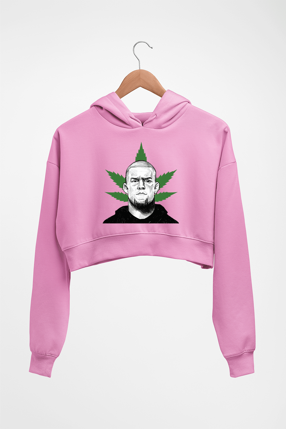 Nate Diaz UFC Crop HOODIE FOR WOMEN-Light Baby Pink-Ektarfa.online