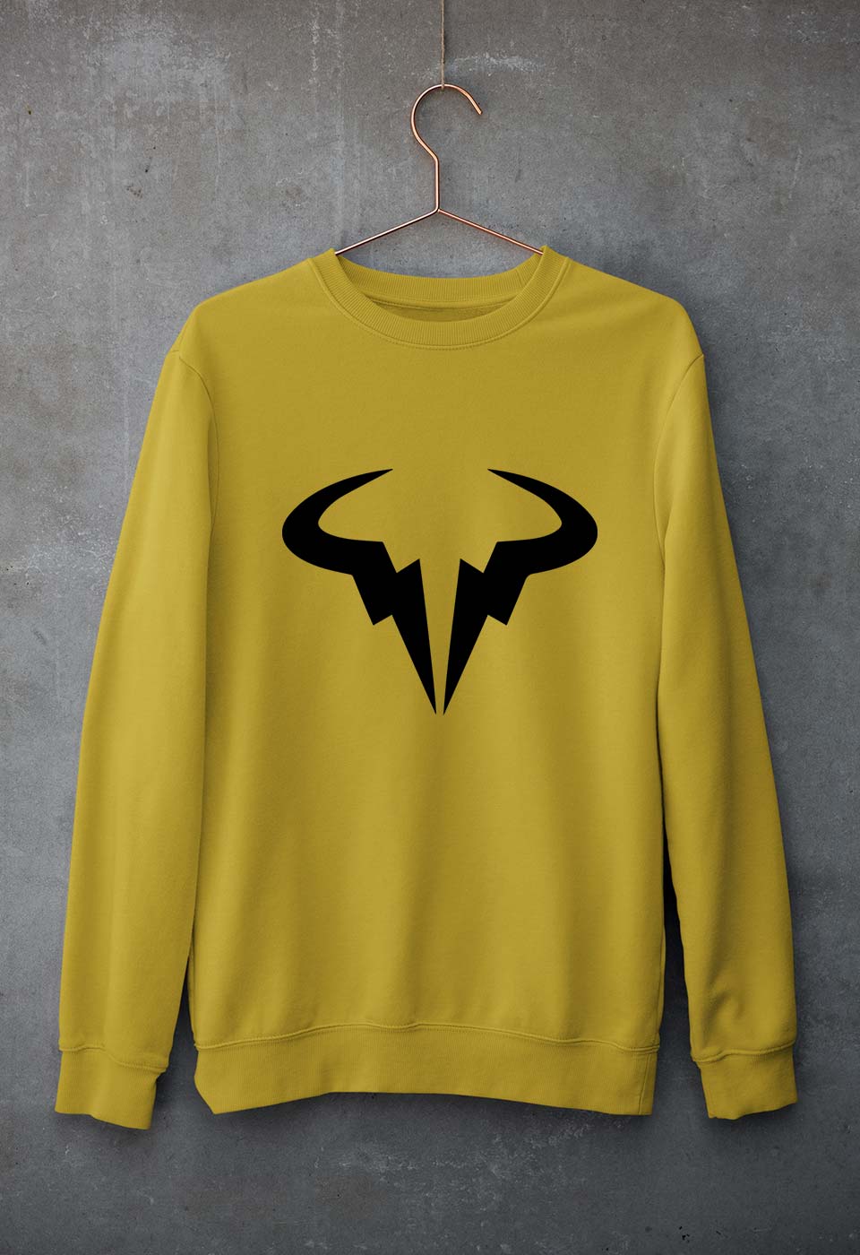 Rafael Nadal (RAFA) Unisex Sweatshirt for Men/Women-S(40 Inches)-Mustard Yellow-Ektarfa.online