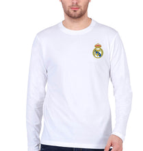 Load image into Gallery viewer, Real Madrid Logo Full Sleeves T-Shirt for Men-White-Ektarfa.online
