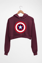 Load image into Gallery viewer, Captain America Crop HOODIE FOR WOMEN-Maroon-Ektarfa.online
