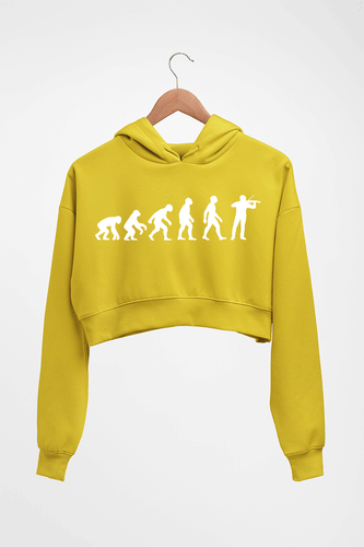 Violin Evolution Crop HOODIE FOR WOMEN-Mustard yellow-Ektarfa.online