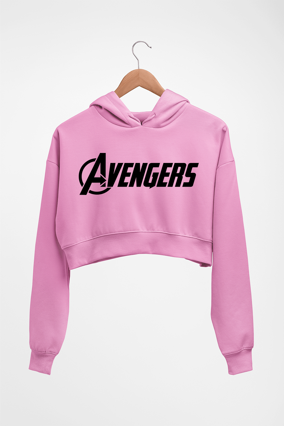 Avengers Crop HOODIE FOR WOMEN-Light Baby Pink-Ektarfa.online