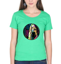 Load image into Gallery viewer, Janis Joplin T-Shirt for Women-Flag Green-Ektarfa.online
