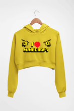 Load image into Gallery viewer, Love Minecraft Crop HOODIE FOR WOMEN-Mustard yellow-Ektarfa.online
