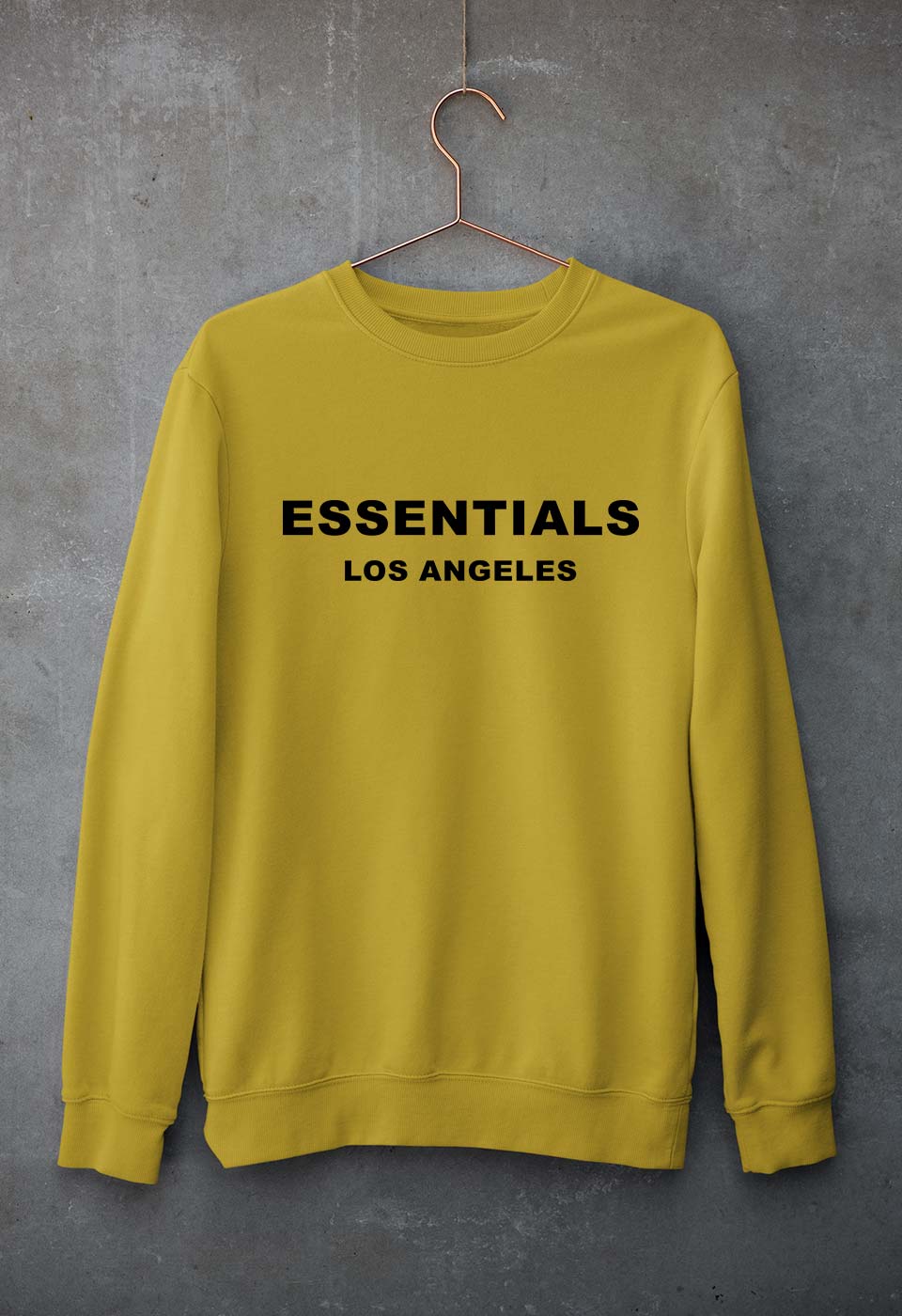 Essentials Unisex Sweatshirt for Men/Women-S(40 Inches)-Mustard Yellow-Ektarfa.online