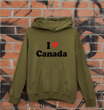 Load image into Gallery viewer, I Love Canada Unisex Hoodie for Men/Women-Olive Green-Ektarfa.online
