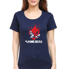 Load image into Gallery viewer, Cyberpunk Samurai T-Shirt for Women-Navy blue-Ektarfa.online
