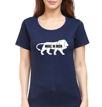 Load image into Gallery viewer, Make in India T-Shirt for Women-Navy Blue-Ektarfa.online

