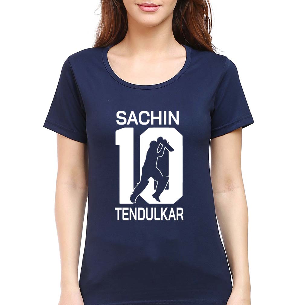 Sachin Tendulkar T-Shirt for Women-Navy Blue-Ektarfa.online