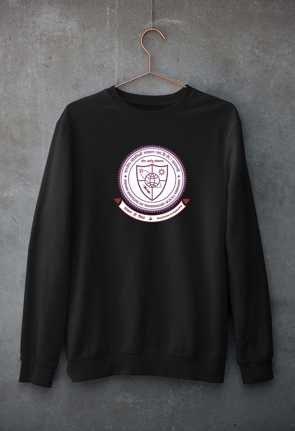 IIT (BHU) Varanasi Unisex Sweatshirt for Men/Women-Black-Ektarfa.online