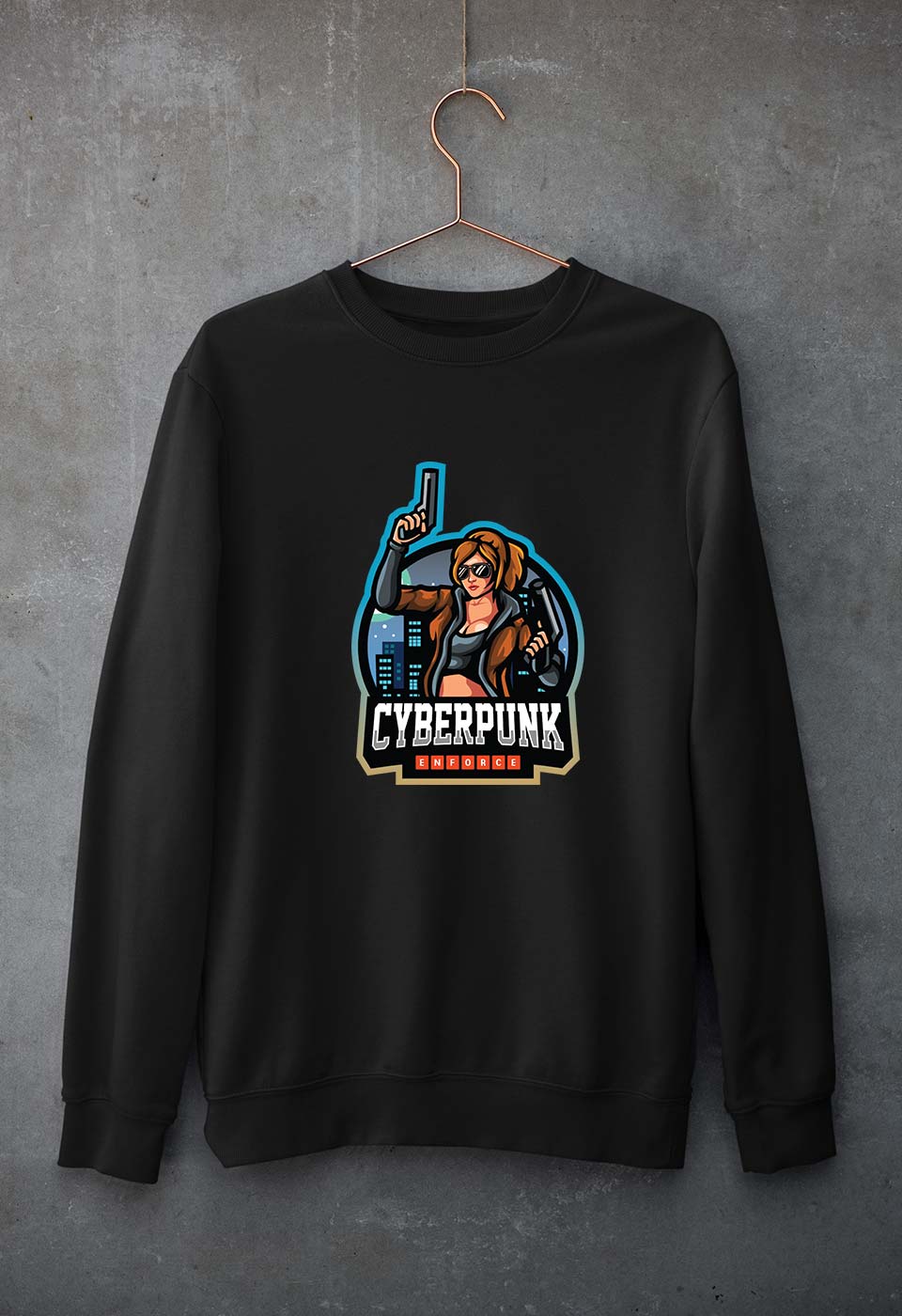 Cyberpunk Unisex Sweatshirt for Men/Women-Black-Ektarfa.online