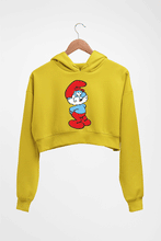 Load image into Gallery viewer, Papa Smurf Crop HOODIE FOR WOMEN-Mustard Yellow-Ektarfa.online
