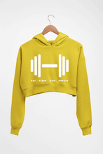 Load image into Gallery viewer, Gym Crop HOODIE FOR WOMEN-Mustard Yellow-Ektarfa.online
