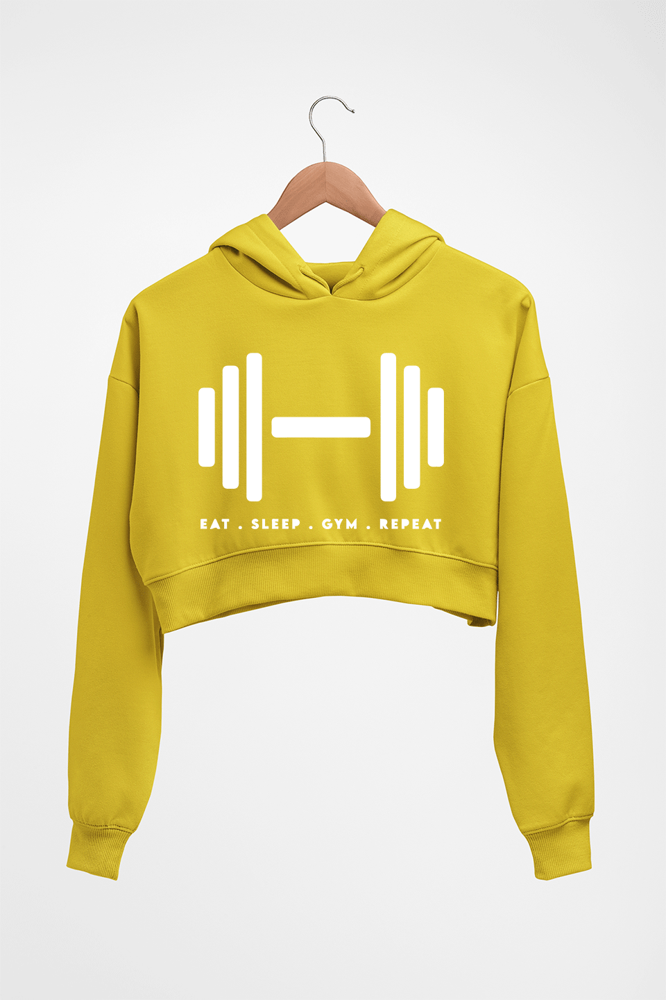 Gym Crop HOODIE FOR WOMEN-Mustard Yellow-Ektarfa.online