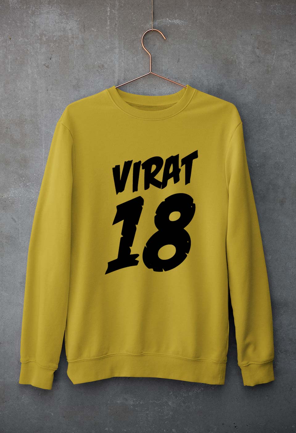Virat Kohli Unisex Sweatshirt for Men/Women-Mustard Yellow-Ektarfa.online